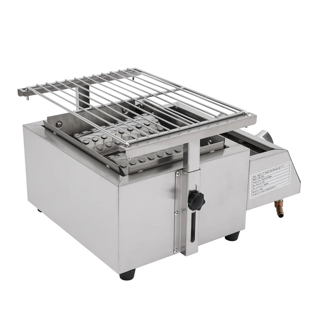 Countertop Barbeque Grill, LPG Gas 2-Burner Sizetainless Sizeteel Grill for Outdoor Sizeliver