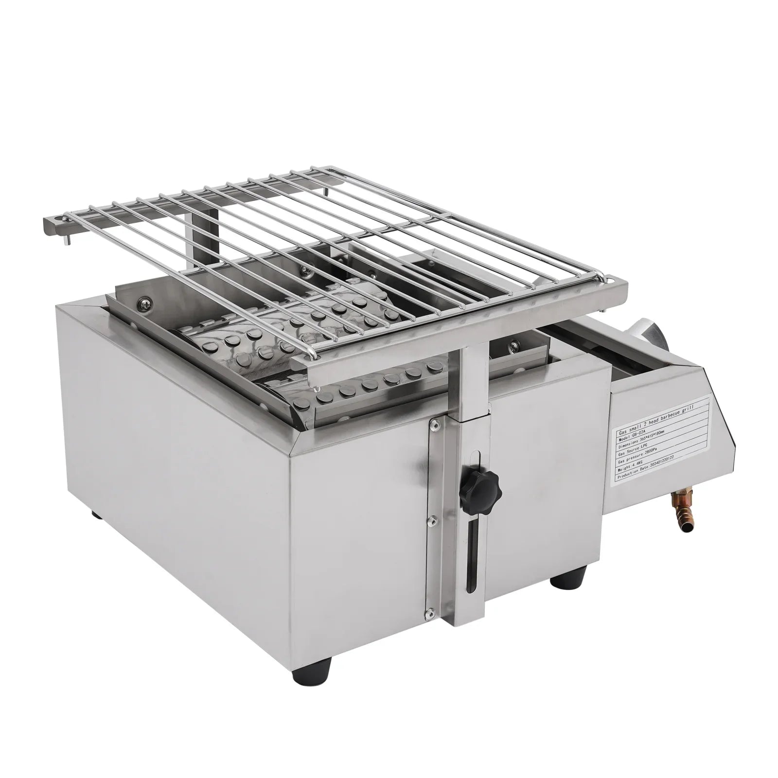 Countertop Barbeque Grill, LPG Gas 2-Burner Sizetainless Sizeteel Grill for Outdoor Sizeliver