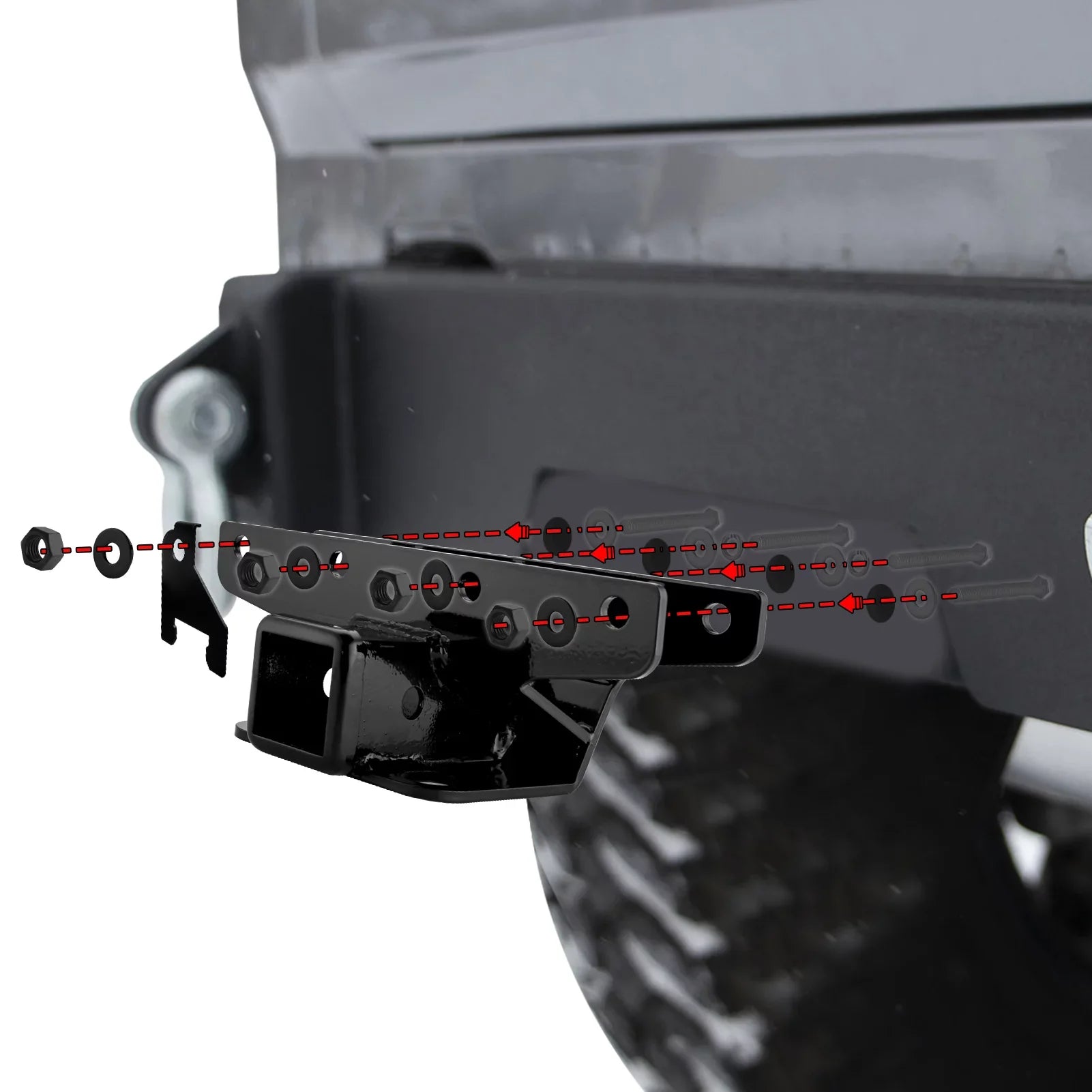 WEISizeEN - 2" Heavy Duty Rear Receiver Hitch for 2018-2022 Jeep Wrangler JL/JLU