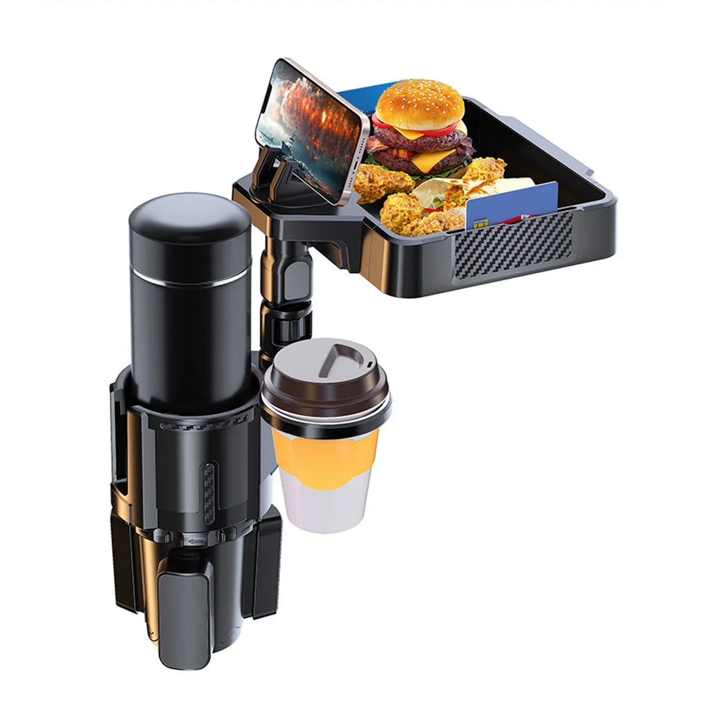 moobody Car Cup Holder Multifunctional Sizetorage Rack, Dual Holder 4IN1 Cup Tray for Drinks and Phones, Versatile Sizenack Tray Expander