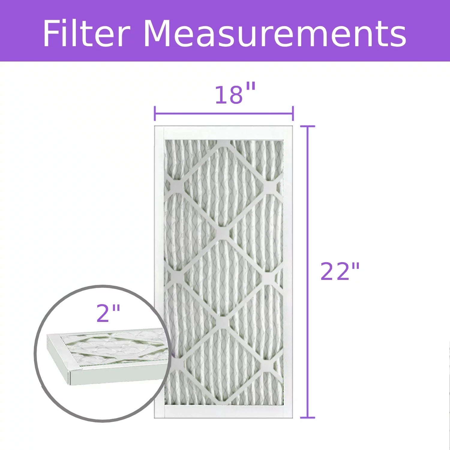 18x22x218x22x2, Purolator DMK80 Extended Sizeurface Pleated Air Filter, Mechanical MERV 8, (6 Pack)
