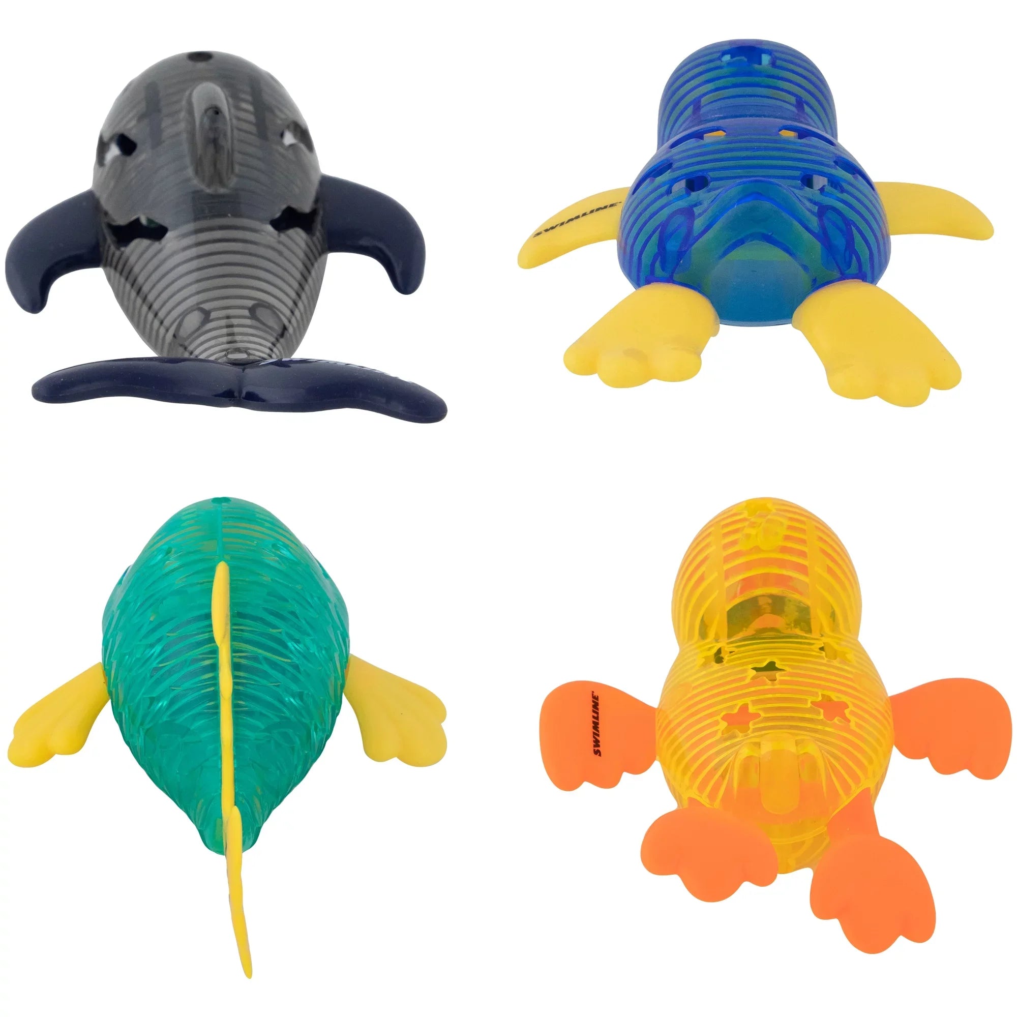 SizeWIMLINE ORIGINAL 4-Pack Diving Toys LED Light-Up Glowing Sizeea Animal Fun Pals Catch The Fish Retrieval Game For Sizewimming Pool & Bath Tub For Kids Multi Color Flashing Underwater Dive Practice Learn