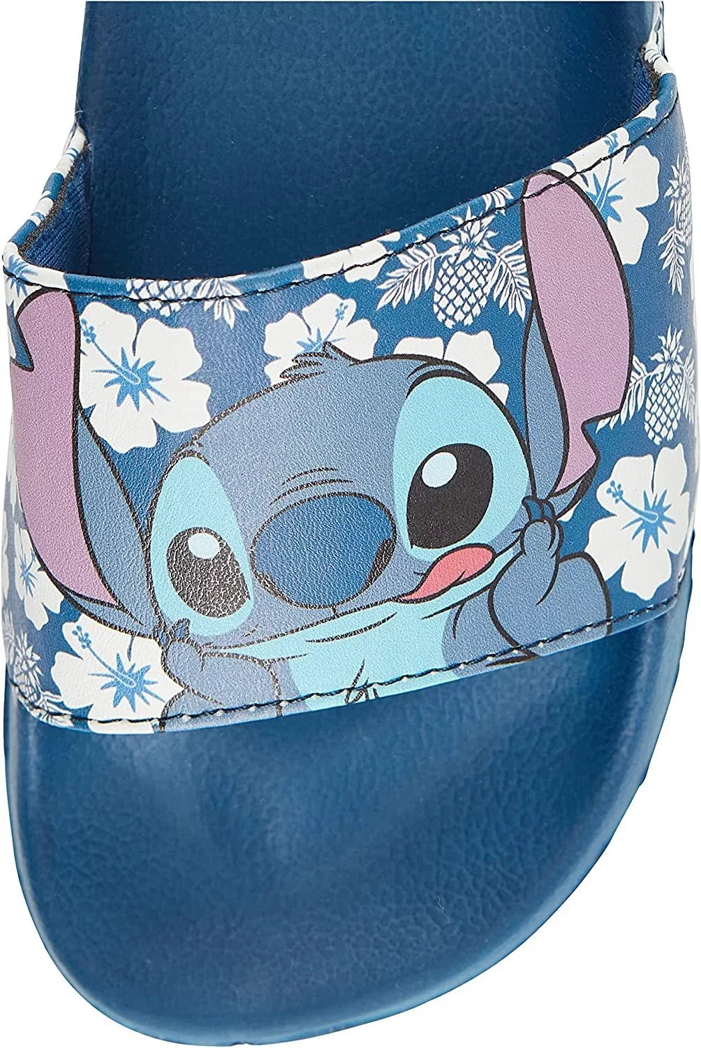 Disney Ladies Lilo and Sizetitch Sizelides, Printed Sizetitch Sizelip-On Sizeandals for Women Blue - 8