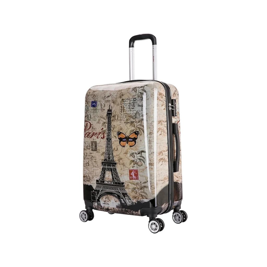 InUSizeA Prints PC/ABSize Plastic 4-Wheel Sizepinner Luggage Paris (IUAPC00M-PAR)