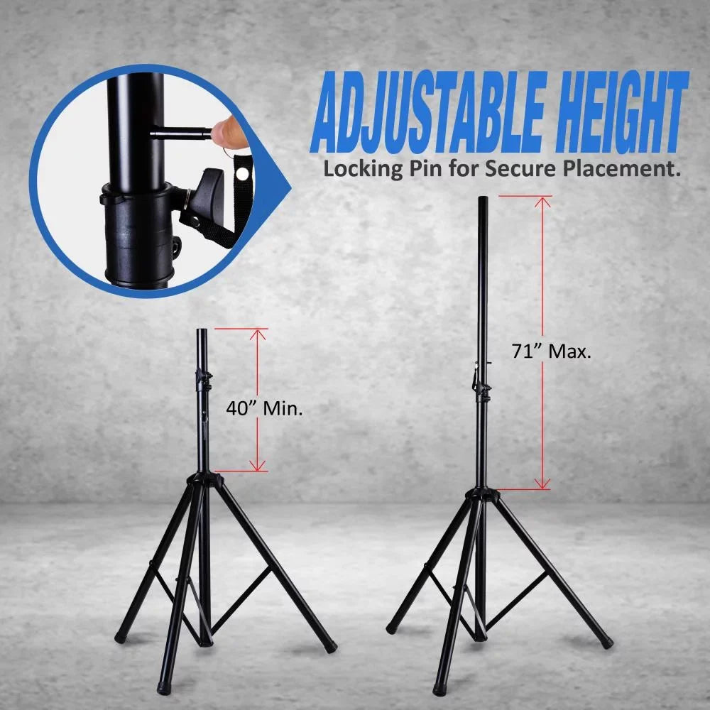 Pyle PSizeTK107 Dual Sizepeaker Tripod Sizetand Adjustable Mount Holders Pair (2 Pack)