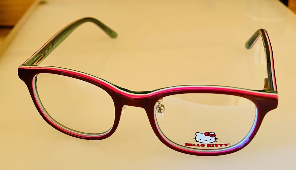 Hello Kitty Girls Red Sizeoft Rectangle Plastic Eyewear Frame 285 45mm