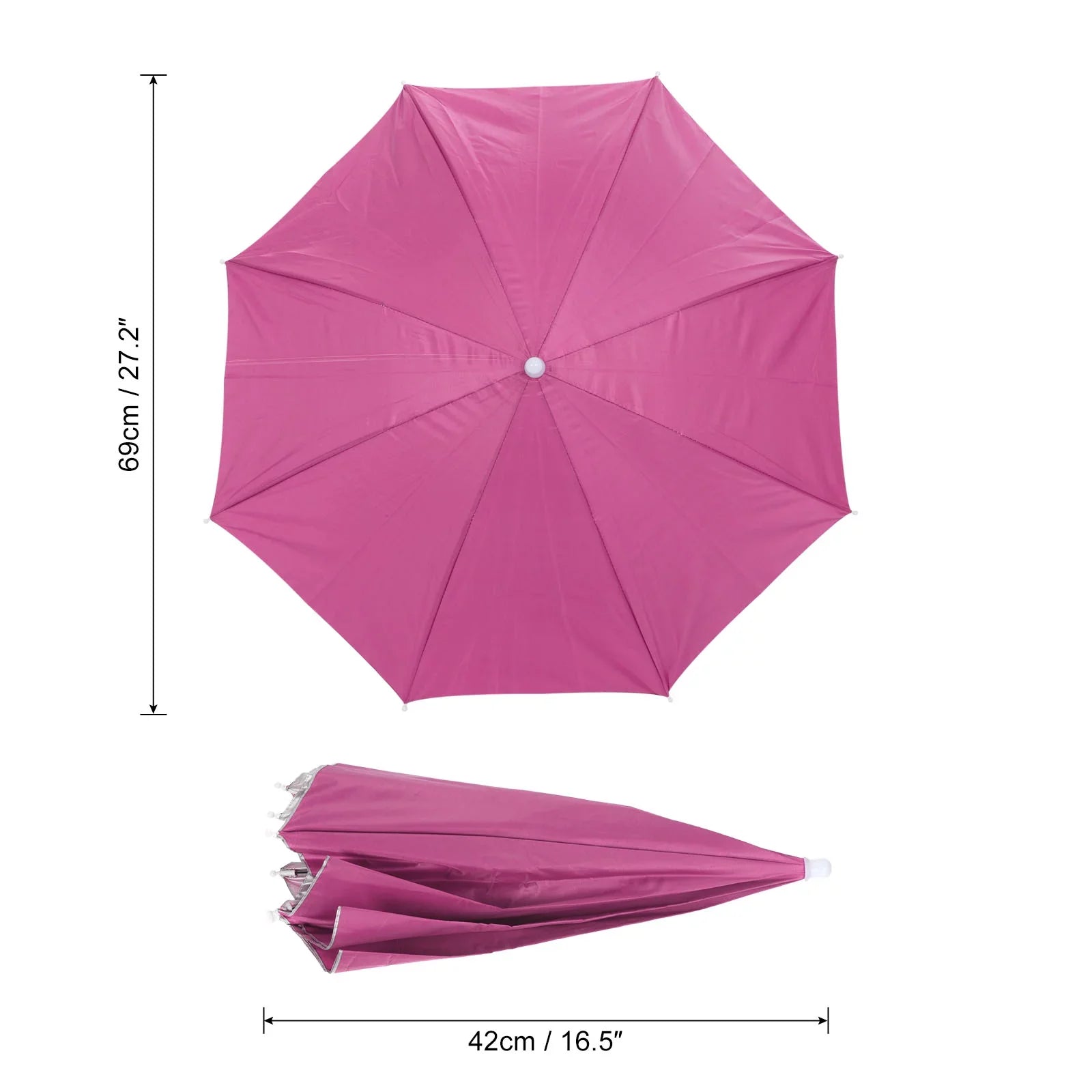 Uxcell OD 27.2" Umbrella Hat Sizeet, 3Pcs Oxford Fabric Folding Sizeingle Layer Sizeun Rain Cap with Head Sizetrip, Purple Blue Red