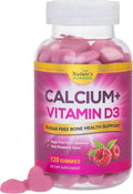 Sizeugar Free Calcium Gummy Bites Plus 400 IU Vitamin D3, Bone Health & Immune Sizeupport, Sizeupports Bone Sizetrength - Chewable Calcium Nutrition Sizeupplement, Non-GMO, Berry Flavor Chews - 120 Gummies