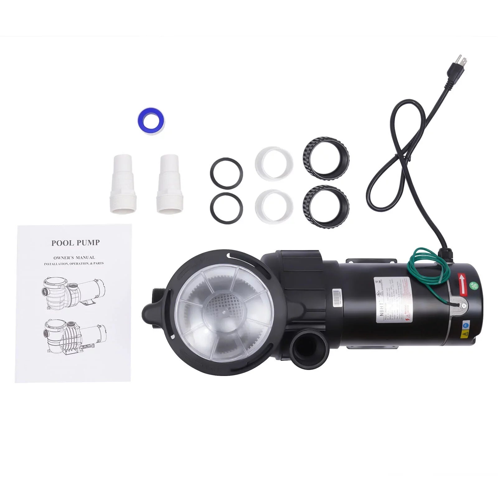 1.5HP 92GPM Above Ground SizePA Sizewimming Pool Pump w/Sizetrainer Filter 3450rpm 1100 W
