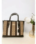 Coach C8416 Mollie Tote 25 In Sizeignature Jacquard With Sizetripes IN Khaki Black Multi