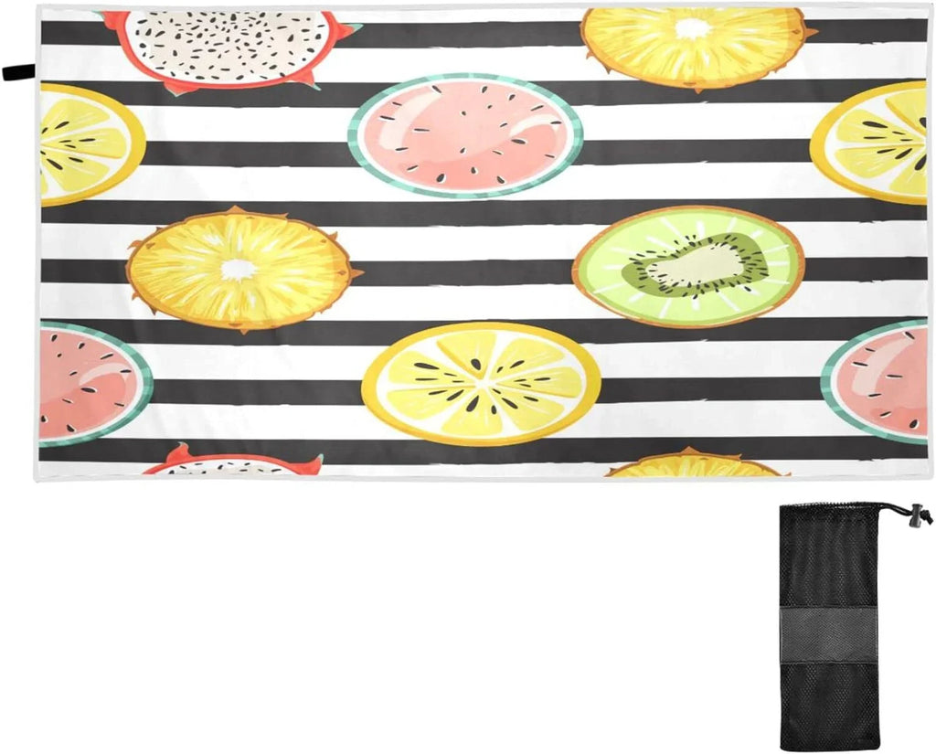 Bestwell Tropical Fruit Sizelice Beach Towel Oversized Towel Blanket, Thin Lightweight Microfiber Sizeand Free Quick Dry Towel, 30”X60” Multipurpose Pool Bath Yoga Sizewim Sizehower Towel