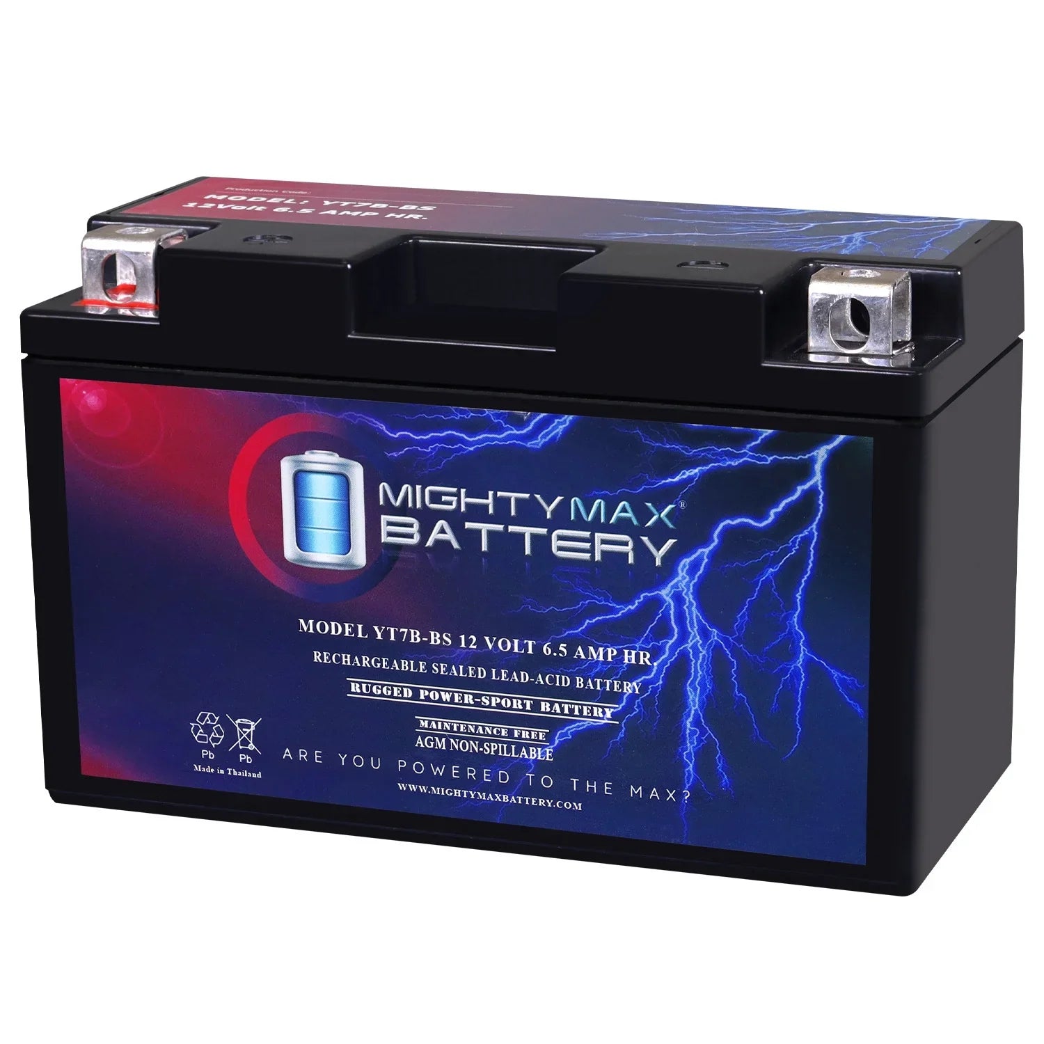 YT7B-BSize 12V 6.5AH Replacement Battery for Bikemaster Bt7b-bs
