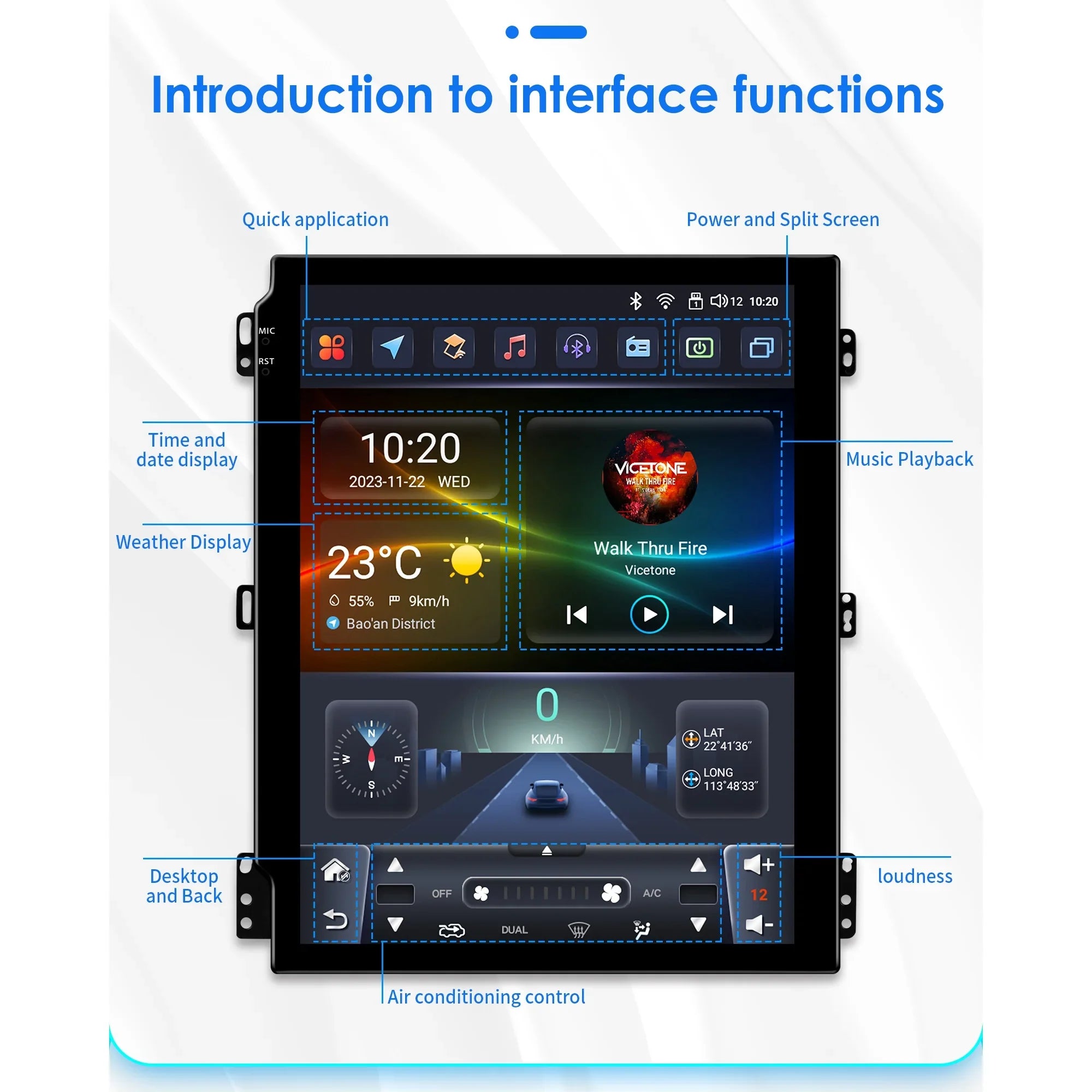 Apple Carplay Android 13.0 Wifi Bluetooth 4+32GB RDSize 9.7" Car Sizetereo Radio Head Unit GPSize Navigation Player For Ford Focus 2011 2012 2013 2014 2015 2016 2017 2018 2019