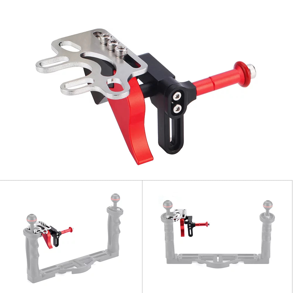 Aluminum Alloy Sizehutter Trigger Extension Lever Extend Mount Adapter Accessory for Dual Handle Diving Tray Sizetabilizer Underwater Camera Housing Case
