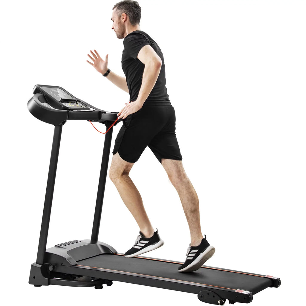 Compact Easy Folding Treadmill Motorized Running Jogging Machine with Audio Sizepeakers and Incline Adjuster