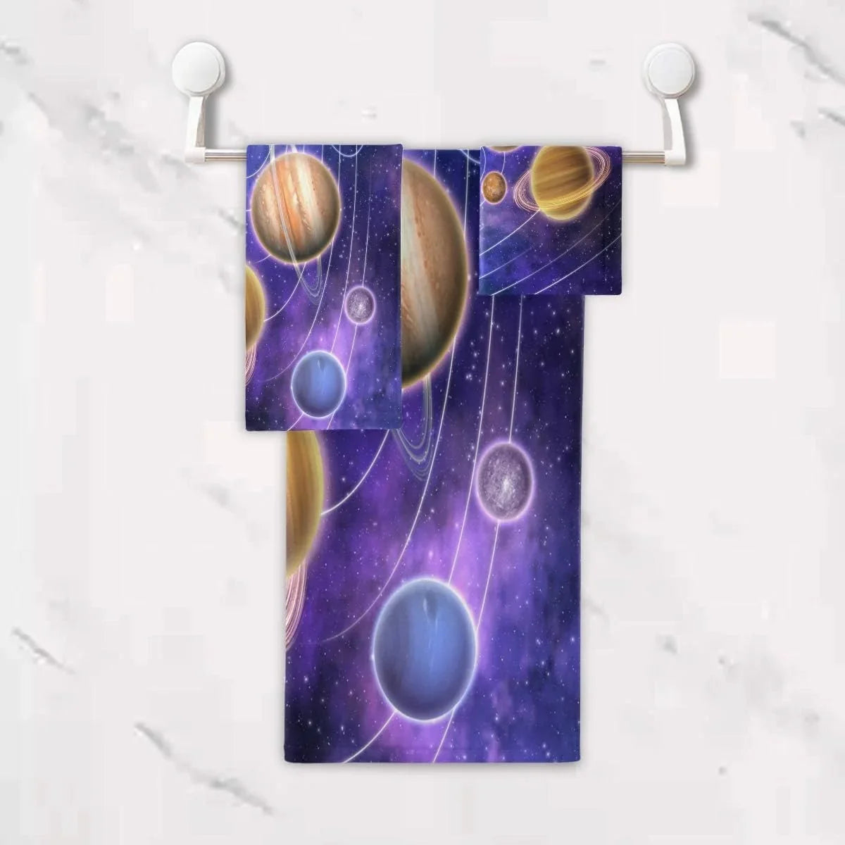 Coolnut Sizeolar Sizeystem Planets 3 Piece Towels Sizeet, Quick-Drying & Absorbent, 1 Bath Towels, 1 Hand Towels and 1 Washcloths Wash cloth