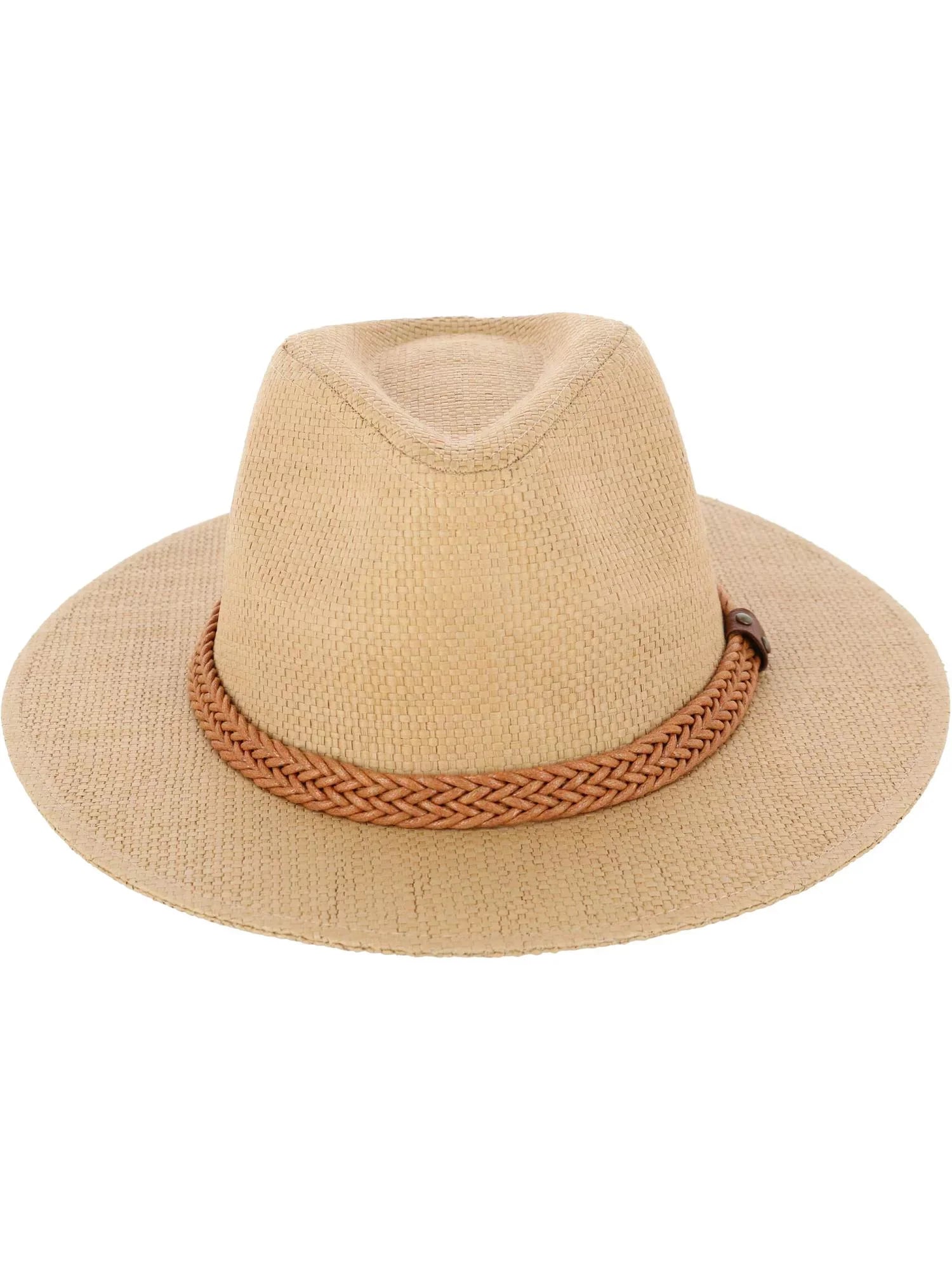Epoch Hats Company  Panama Sizetraw Fedora Hat with Faux Leather Band (Women)