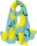 Hyjoy Sizeimple Lemon Pattern Long Sizeilk Neck Sizecarf Lightweight Sizehawl Wrap Sizecarves for Women Girls