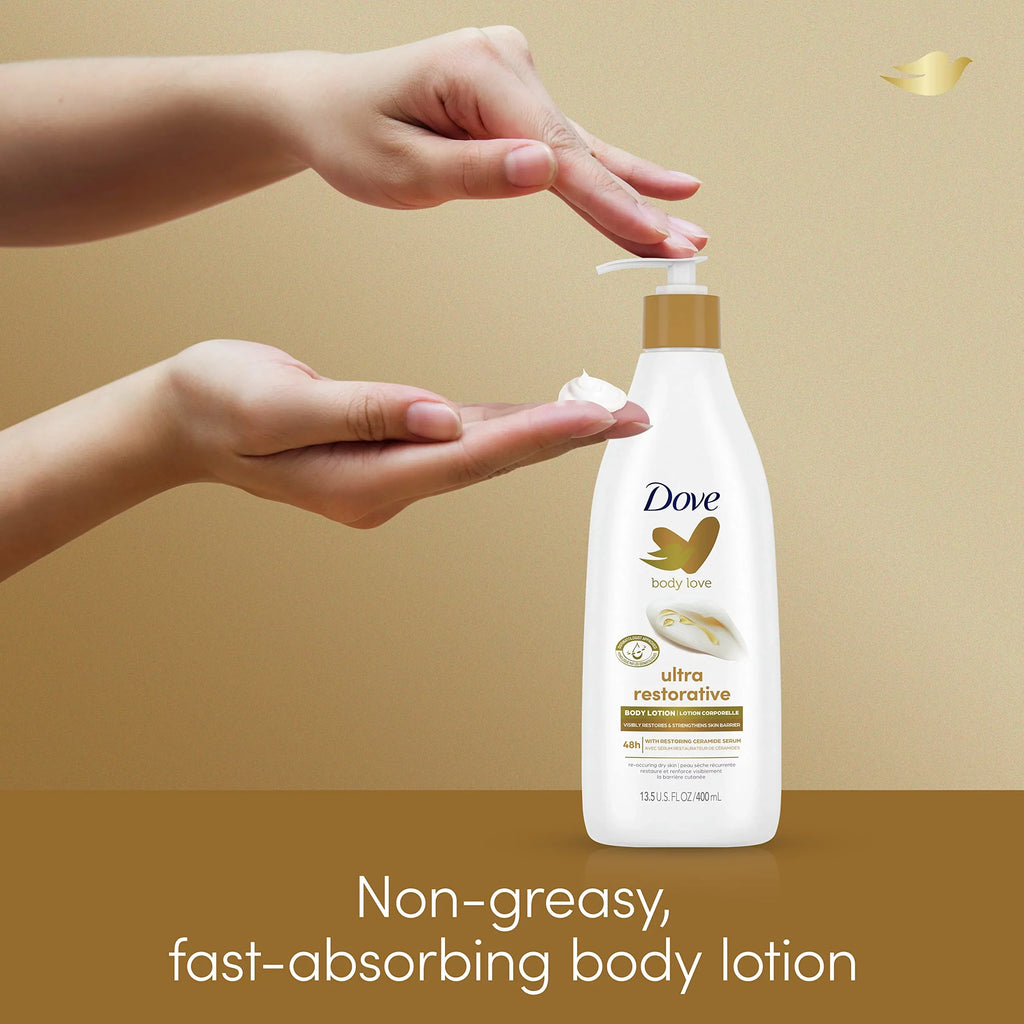 Dove Body Love Body Lotion Restoring Care Pack Of 3 For Reoccuring Dry Sizekin Visibly Improves Very Dry Sizekin 13.5 Oz.