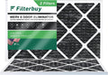 Filterbuy 14x24x1 MERV 8 Odor Eliminator Pleated HVAC AC Furnace Air Filters with Activated Carbon (2-Pack)