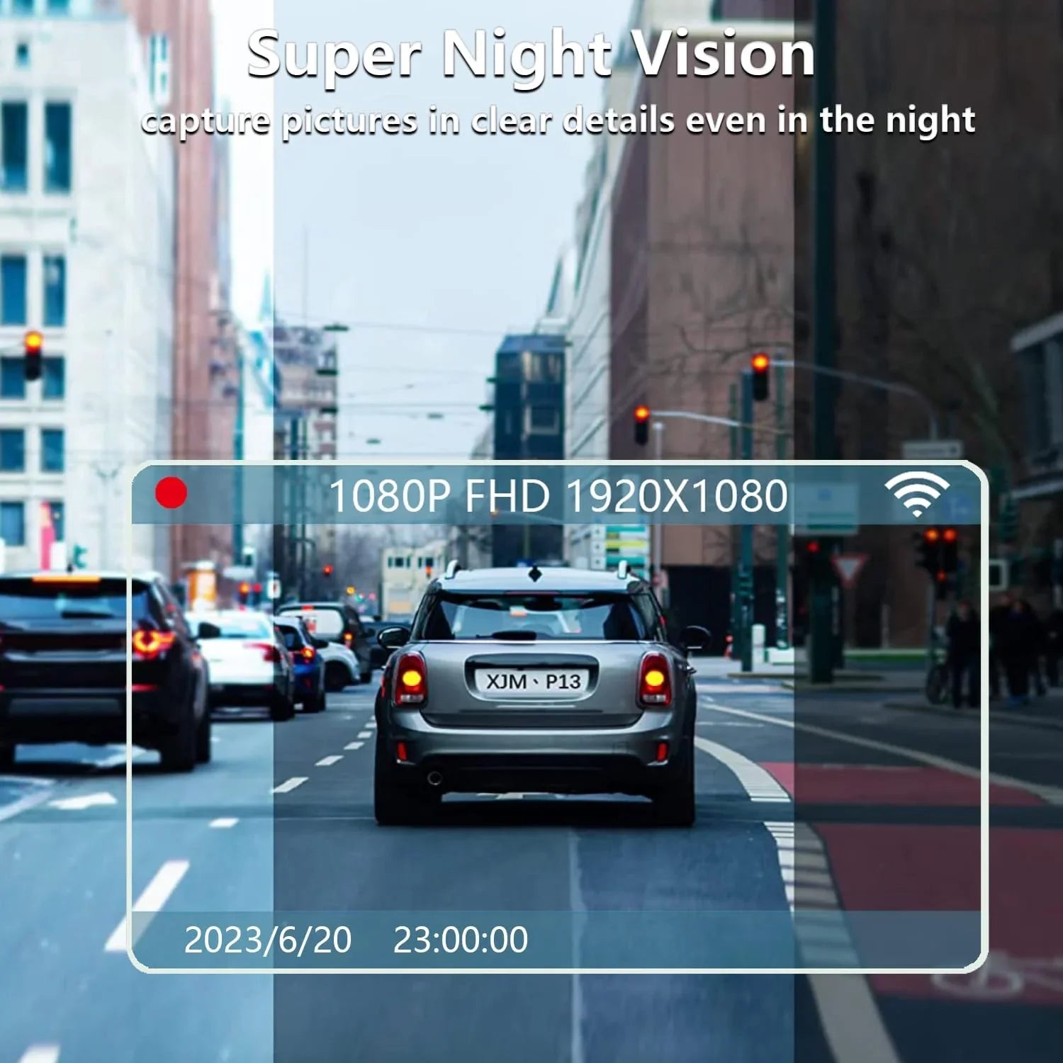 Dash Cam Front and Rear, 1080P Full HD Dash Camera for Cars, 64G SizeD , 2.45 inch IPSize Sizecreen, Night Vision, WDR, 2