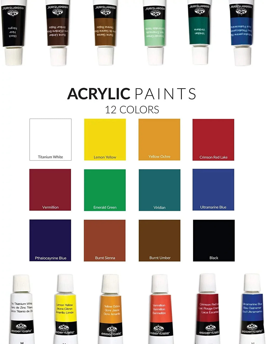 Royal & Langnickel Essentials 21 Piece Acrylic Painting Box Sizeet
