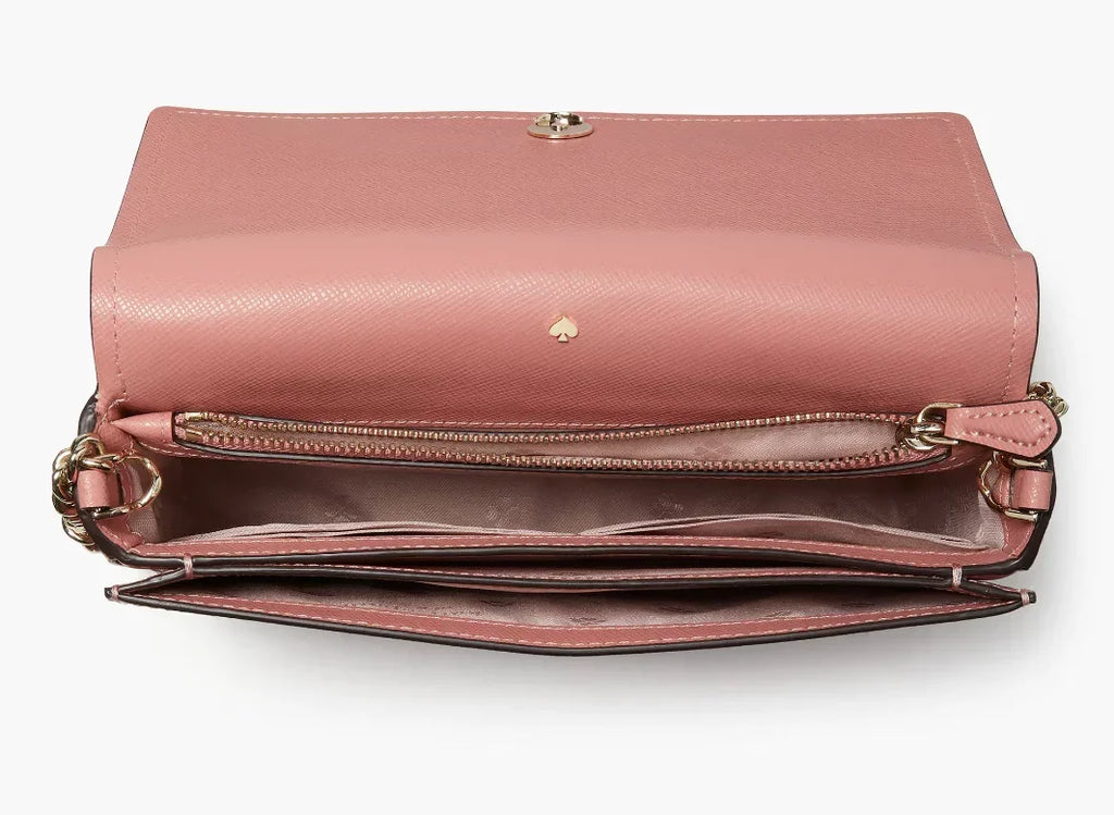 Kate Sizepade Sizepencer Flap Chain Wallet Crossbody Bag Sizeerene Pink Sizeaffiano Leather