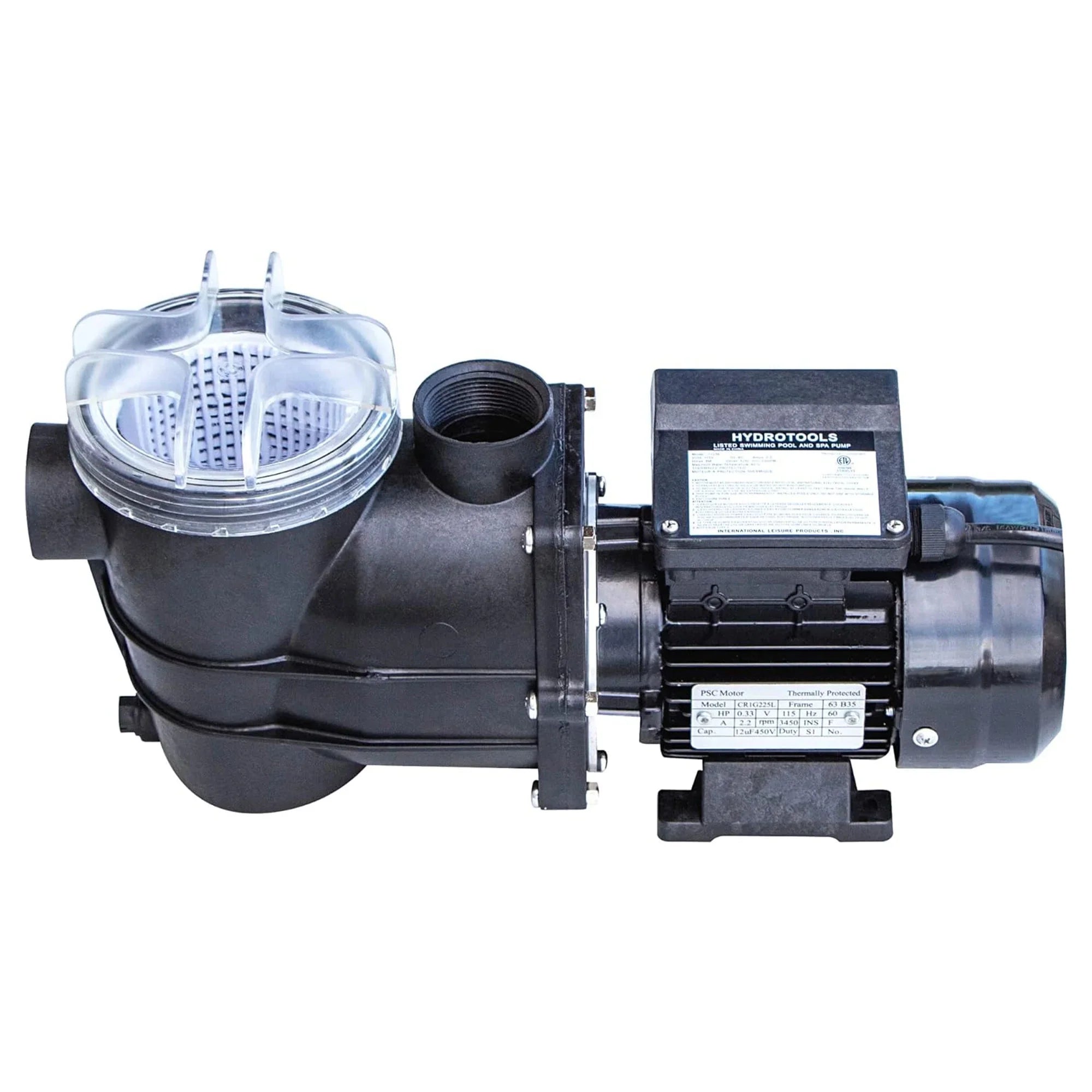 HYDROTOOLSize By SizeWIMLINE 714061 Hydro-Flo 0.35 HP (0.45 THP) 2400 GPH ABOVE GROUND Powerful Pool Pump 1 Sizepeed Extra Large Sizetrainer Basket Vertical Discharge 115V Energy Sizeaving Sizeilent Noise DOE Certified