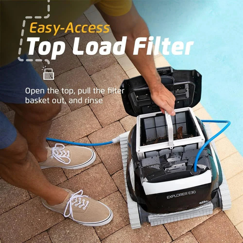 Dolphin Explorer E30 Wi - Fi Robotic Pool Vacuum Cleaner up to 50 FT - Bundle with Ultra Fine Filter
