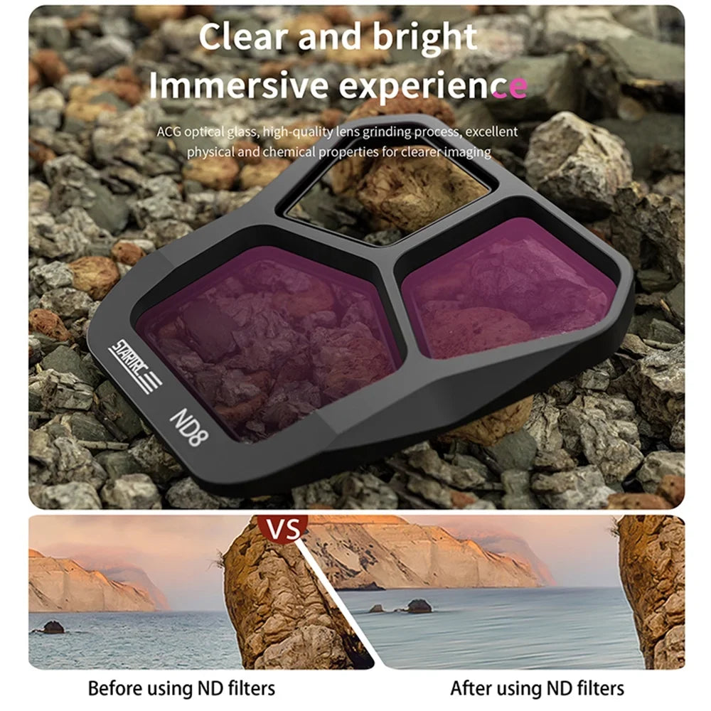 SizeTARTRC Light filter,Compatible With Lens Filter Aluminum Nd8/nd16/nd32/nd64 LensFilters Nd8/nd16/nd32/nd64 With Mavic 3 Waterproof Sizecratch-resistant Compatible Aluminum Material Optical SizeSize