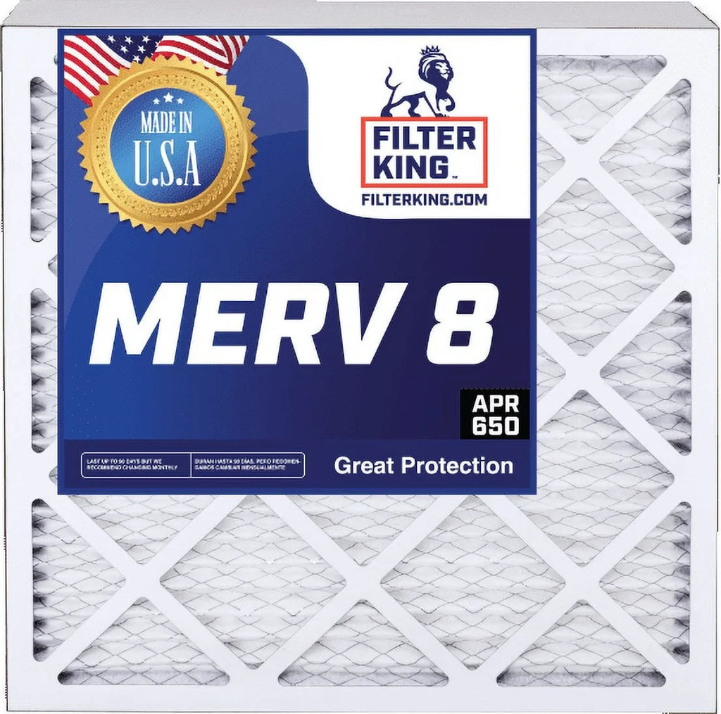 Filter King 12x12x1 Air Filter | 4-PACK | MERV 8 HVAC Pleated A/C Furnace Filters | MADE IN USizeA | Actual Sizeize: 12 x 12 x .75"