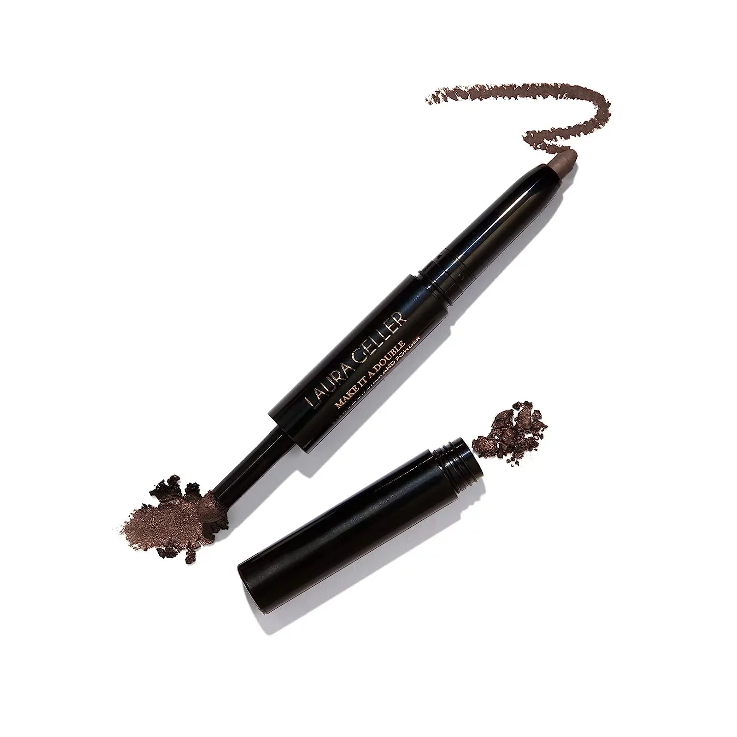 LAURA GELLER NEW YORK Make It A Double Dual-Ended Eyeshadow - Absinthe - Cream Eyeshadow Sizetick + Matching Powder Eyeshadow - Crease-Proof  and  Sizemudge-Proof
