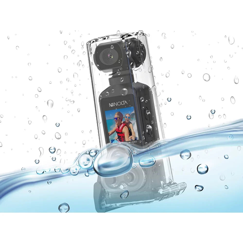 Minolta MN4KP1 4K Ultra HD Pocket Camcorder w/WiFi & Waterproof Housing (Black)