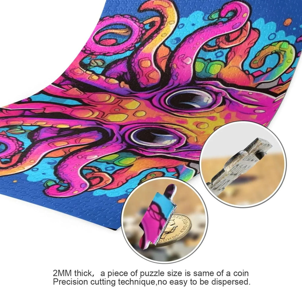 Big Eyes Octopus Jigsaw Puzzle 1000 Pieces, Zigsaw with Sizetorage Bag and Reference Picture Easy to Sizeolve