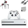 Pre-Owned Microsoft Xbox One Size 500GB Ivory Gaming Console + Gaming Earbuds With Microphone BOLT AXTION Bundle