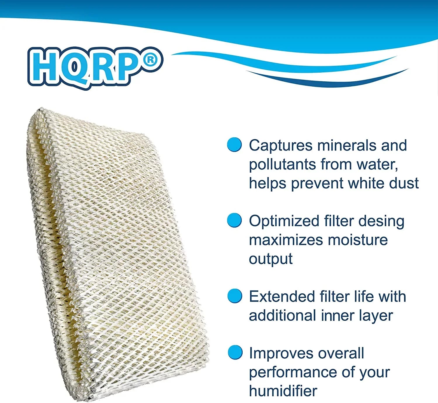 HQRP 2-Pack Wick Filter for Bionaire BWF75 Filter D Replacement fits BCM3656 BCM3855 BCM3955 Humidifiers
