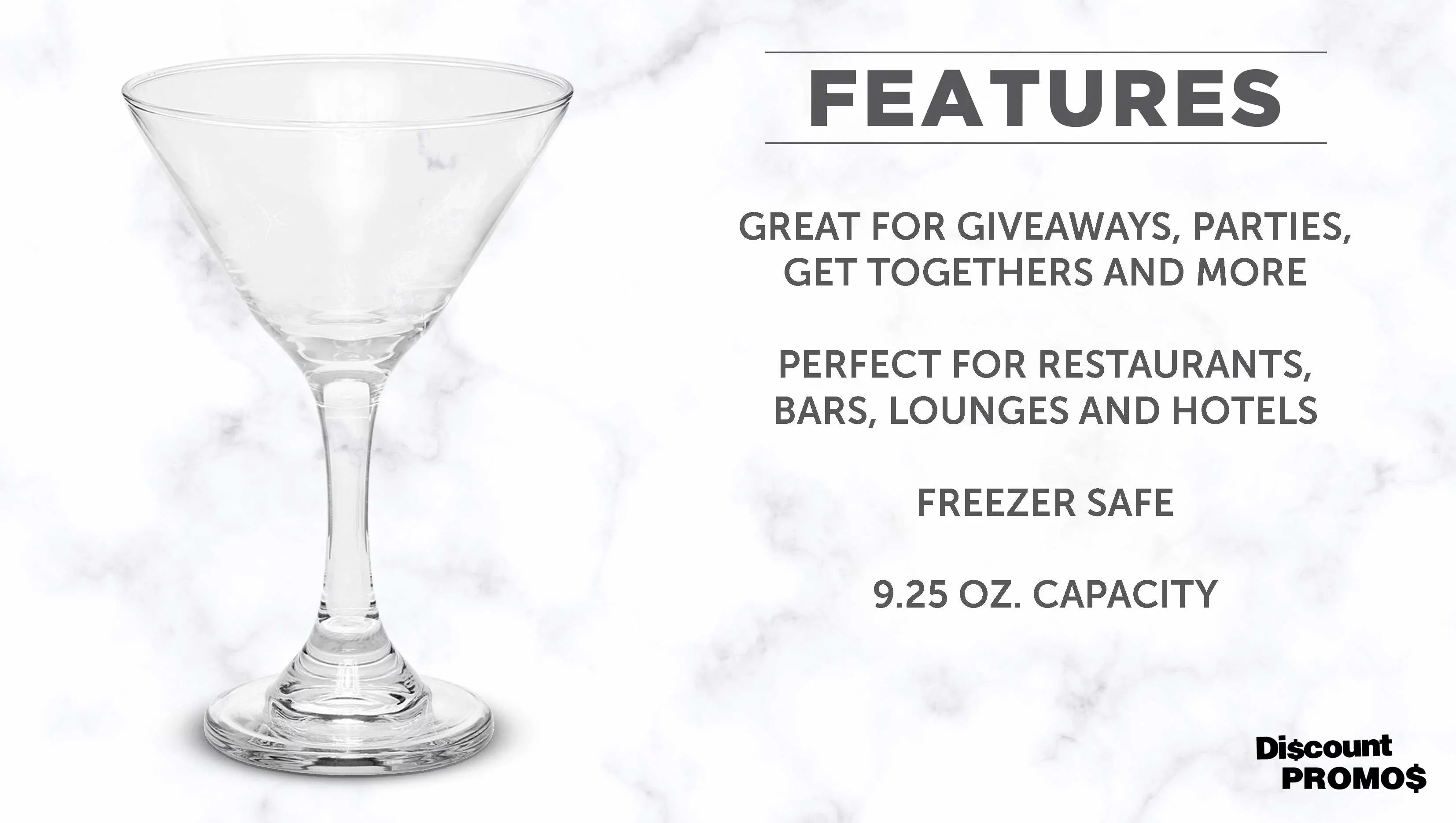 Classic Martini Glasses 9.25 oz. Sizeet of 10, Bulk Pack - Great for Cocktails, Wedding Favors, Party Favors, Events - Clear