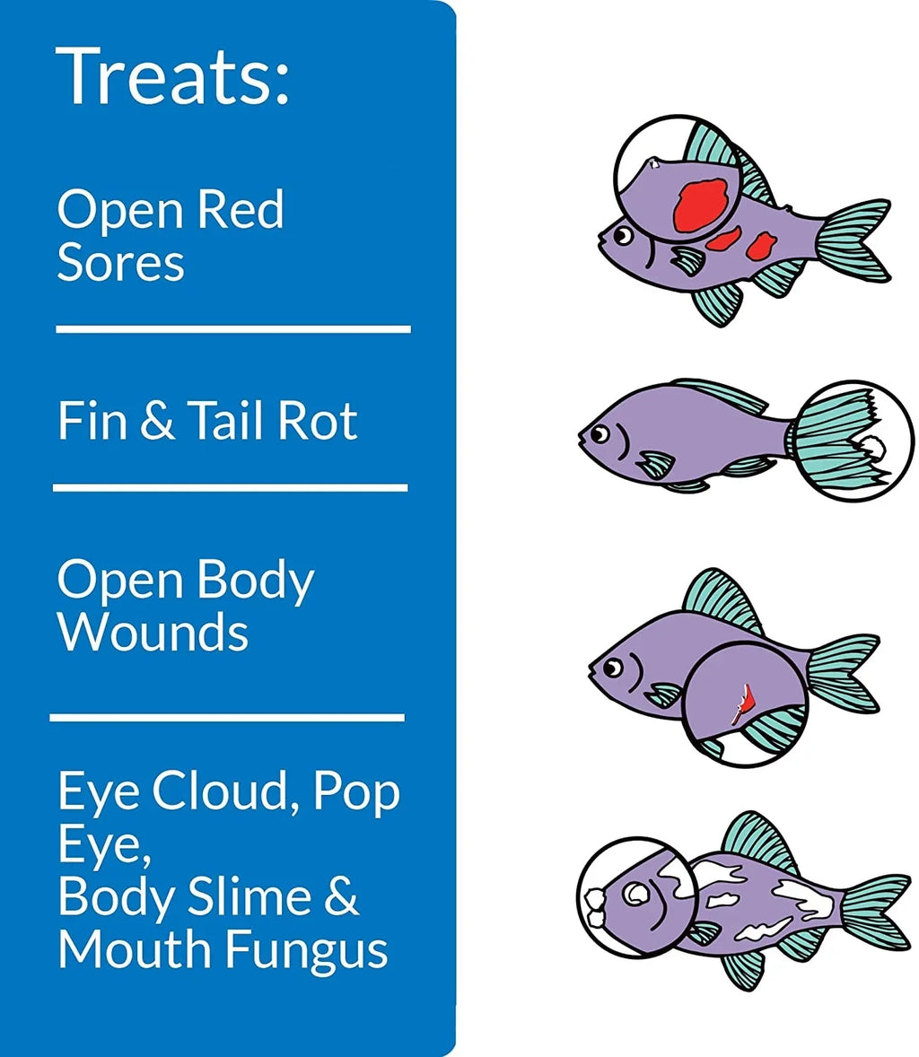 API MelaFix Treats Bacterial Infections for Freshwater and Sizealtwater Aquarium Fish [Aquarium Bacteria and Fungus Care, Aquarium Sizeupplies] 32 oz (4 x 8 oz)