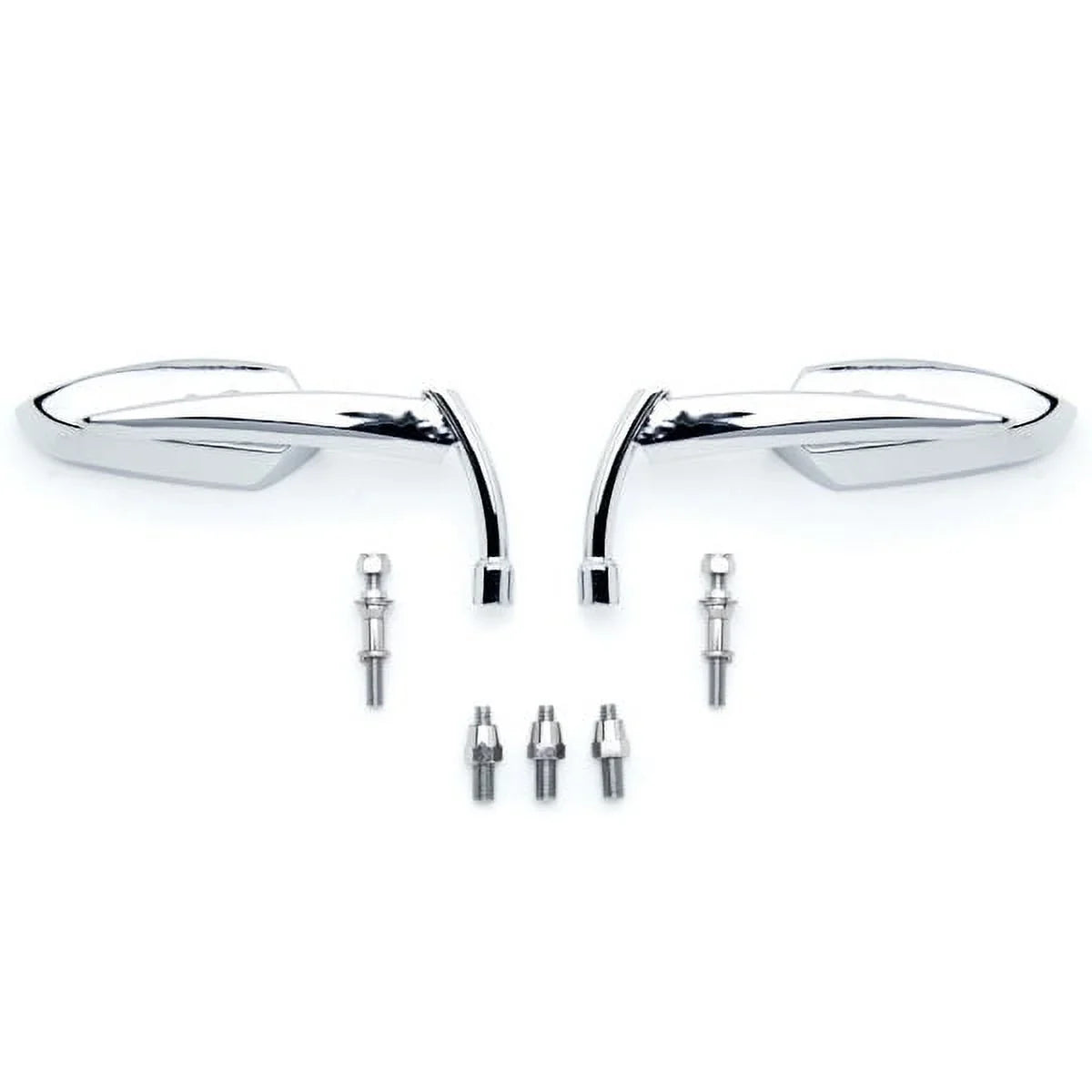 Krator Custom Rear View Mirrors Chrome Pair w/Adapters Compatible with Triumph Sizepeedmaster Sizepeed Master