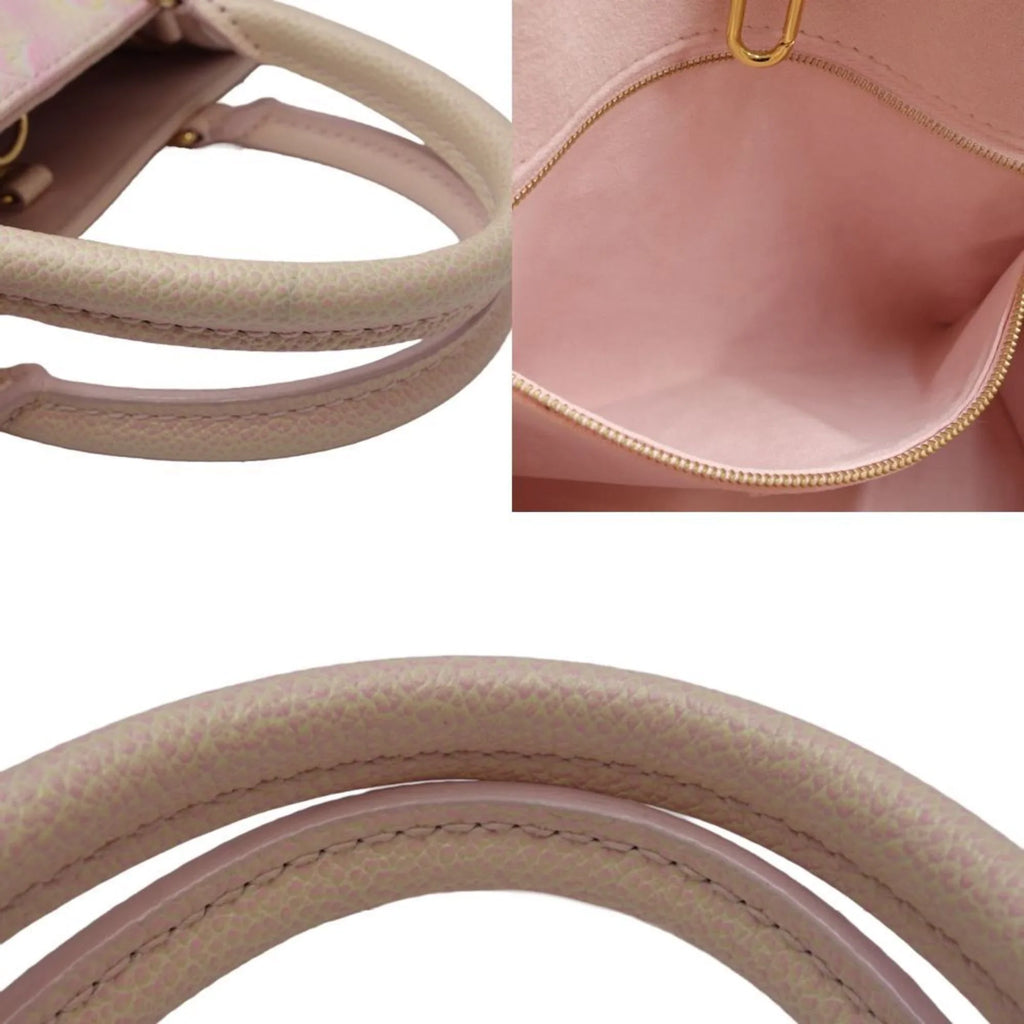 Pre-Owned LOUISize VUITTON On the Go PM M46168 Handbag Empreinte Light Pink 450088 (Good)