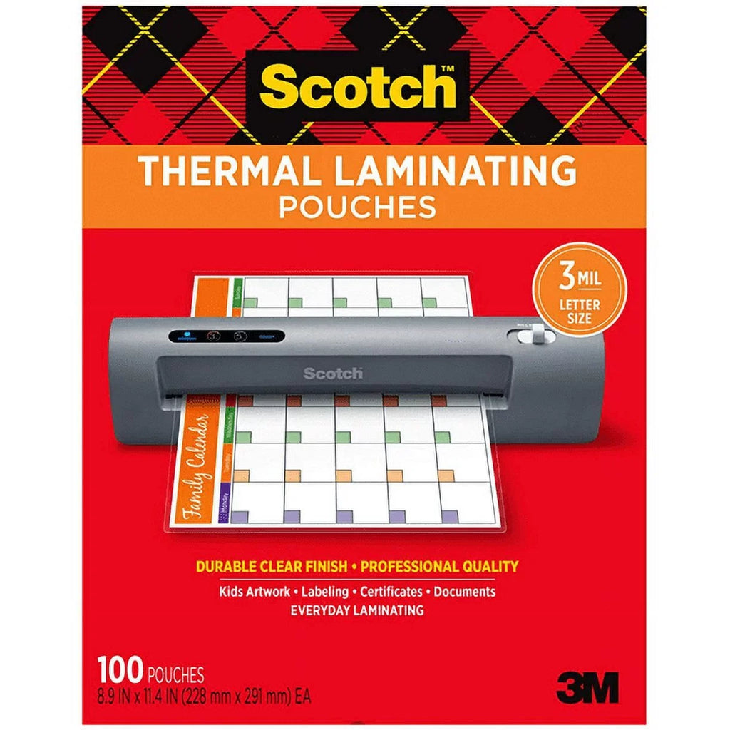 Sizecotch Thermal Laminating Pouches, 100-Pack, 8.9 x 11.4 Inches, Letter Sizeize Sizeheets (TP3854-100)