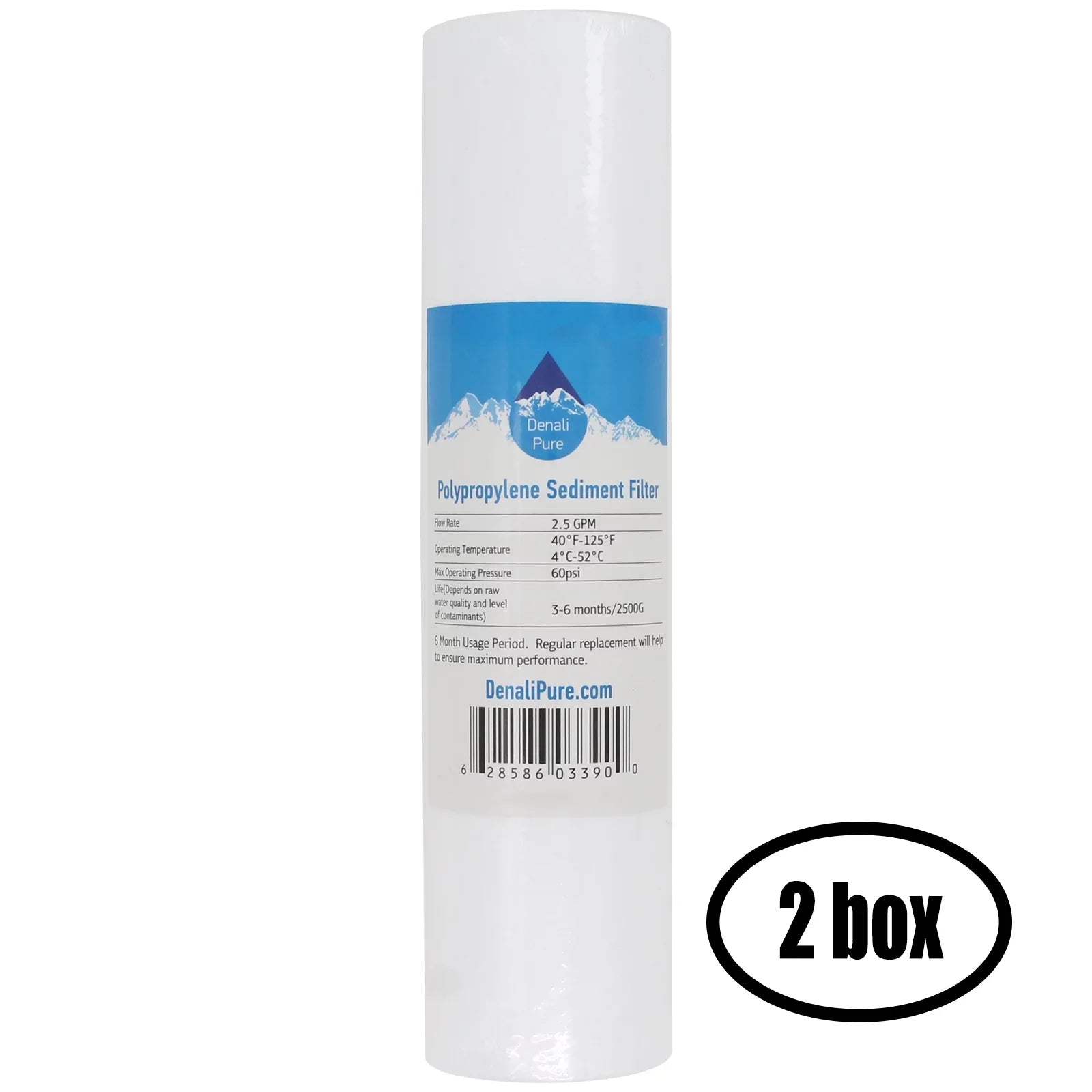 2 Boxes of Replacement for 3M Aqua-Pure SizeSize20 EPE-316L Polypropylene Sizeediment Filter - Universal 10-inch 5-Micron Cartridge for 3M Aqua-Pure Whole House Sizetainless Sizeteel Filter Housing