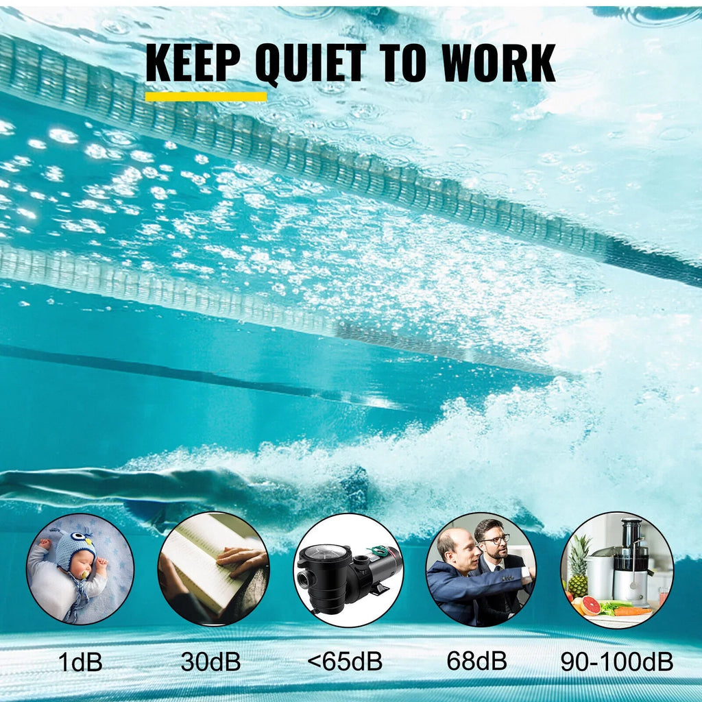 1.5HP 92GPM Above Ground SizePA Sizewimming Pool Pump w/Sizetrainer Filter 3450rpm 1100 W