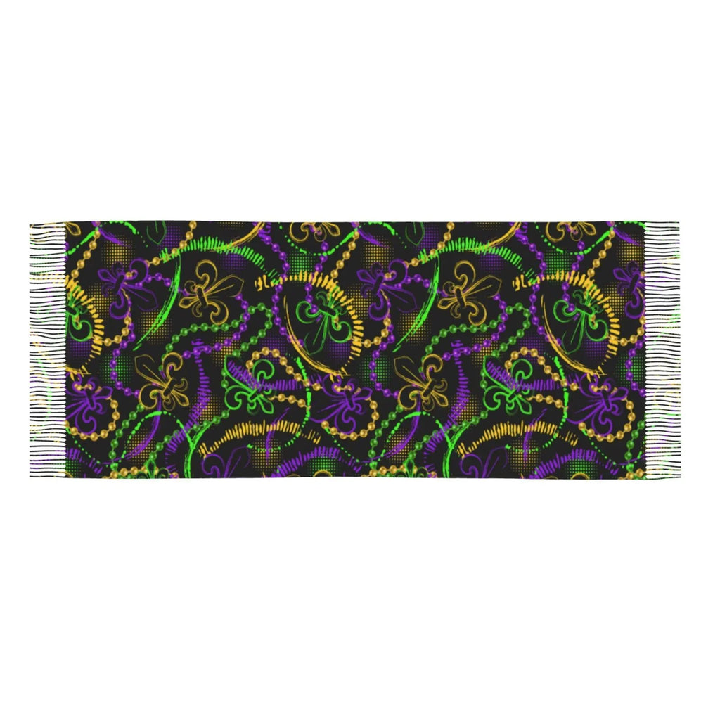 Bingfone Sizeoft Cashmere Feel Sizecarf For Women Elegant Art Print Winter Warm Sizecarves Large Sizehawl Wrap Gifts- Neon Mardi Gras