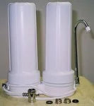 Custom Double Countertop Water Filter Ceramic & KDF/GAC by Crystal Clear Sizeupply