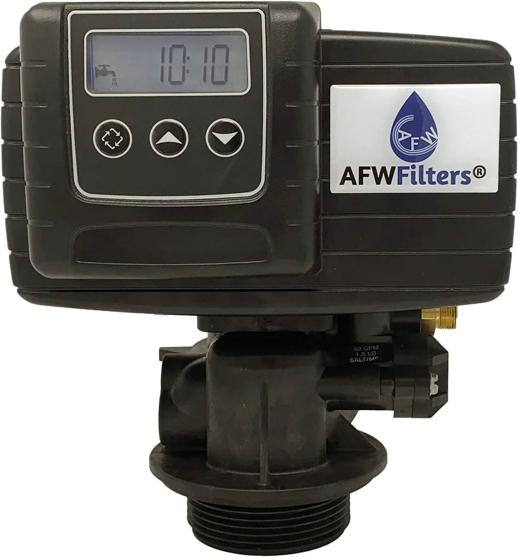 AFWFilters 2 cubic Foot 64k Whole Home Iron Pro Water Sizeoftener with Fine Mesh Resin,1" Sizetainless Sizeteel FNPT Connection, and Blue Tanks