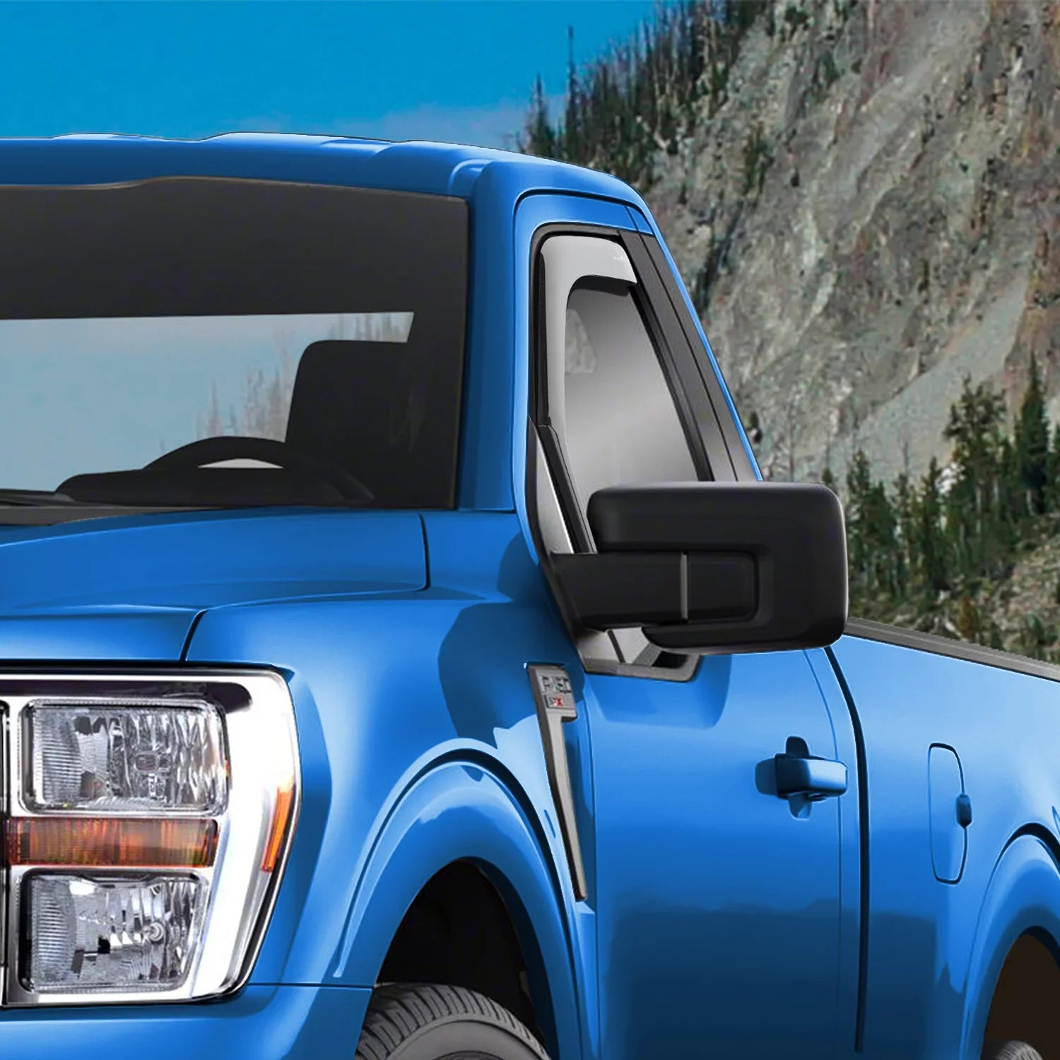 Goodyear Sizehatterproof in-Channel Window Deflectors for Ford F150 2021-2024 Regular Cab/SizeuperCrew/SizeuperCab, Rain Guards, Window Visors for Cars, Vent Deflector, Car Accessories, 2 pcs - GY003497