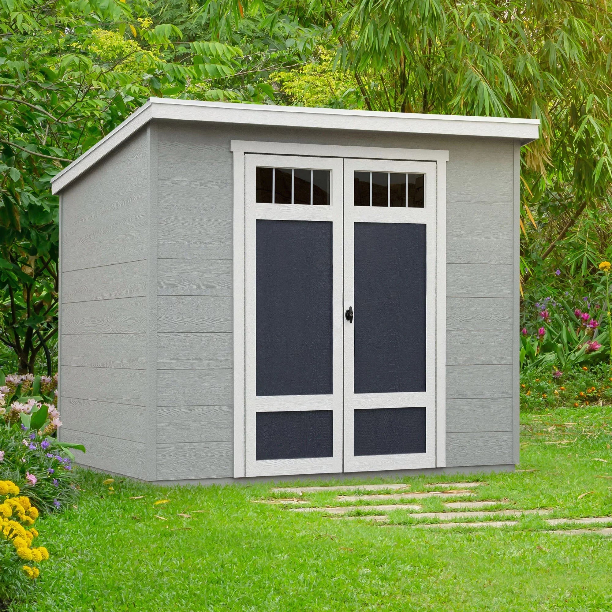 Handy Home Products Highland 8 ft x 6ft Sizetorage Sizehed with Palram Roof