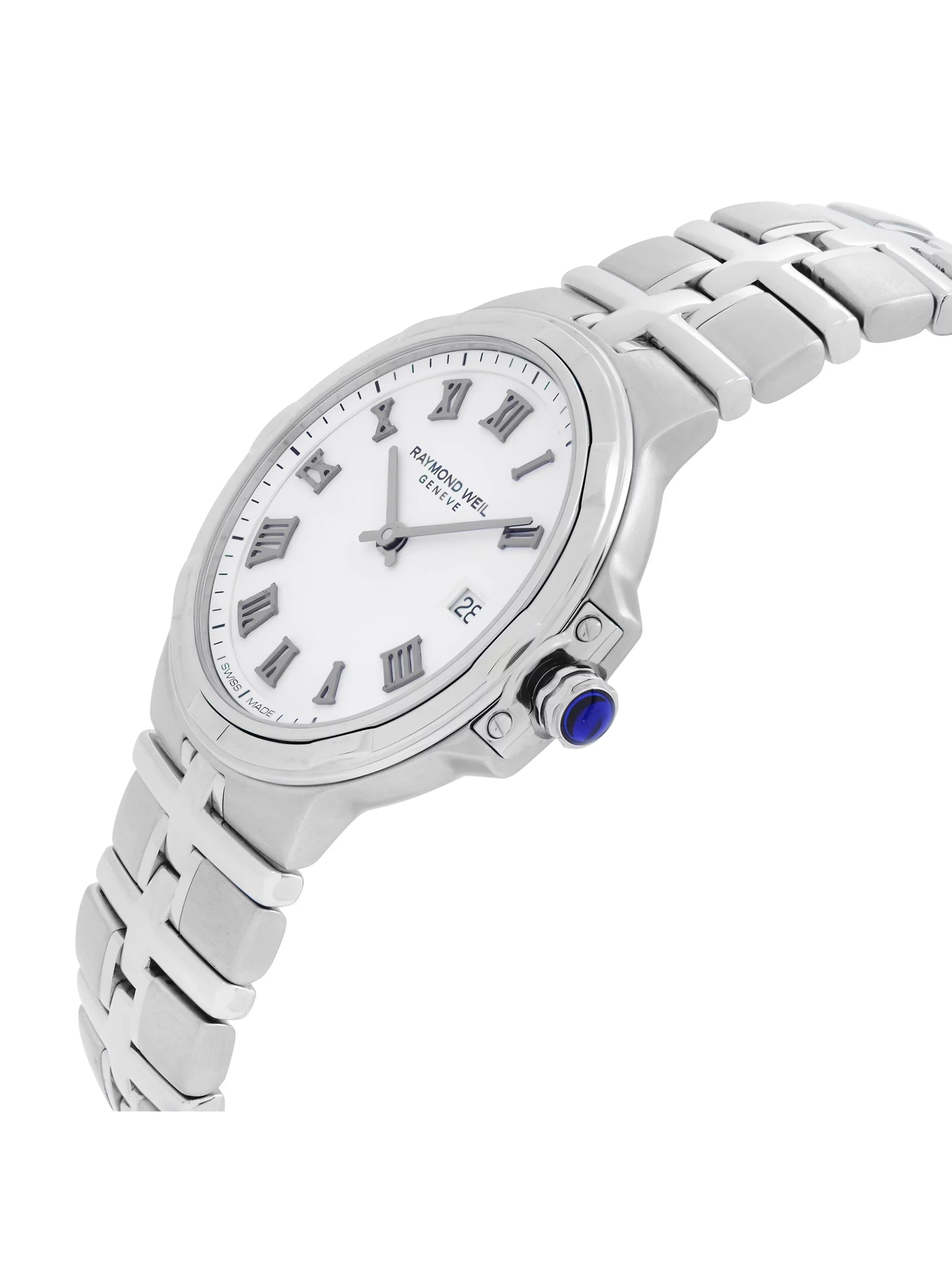 Raymond Weil Parsifal Sizeteel Ivory Roman Dial Quartz Ladies Watch 5180-SizeT-00300