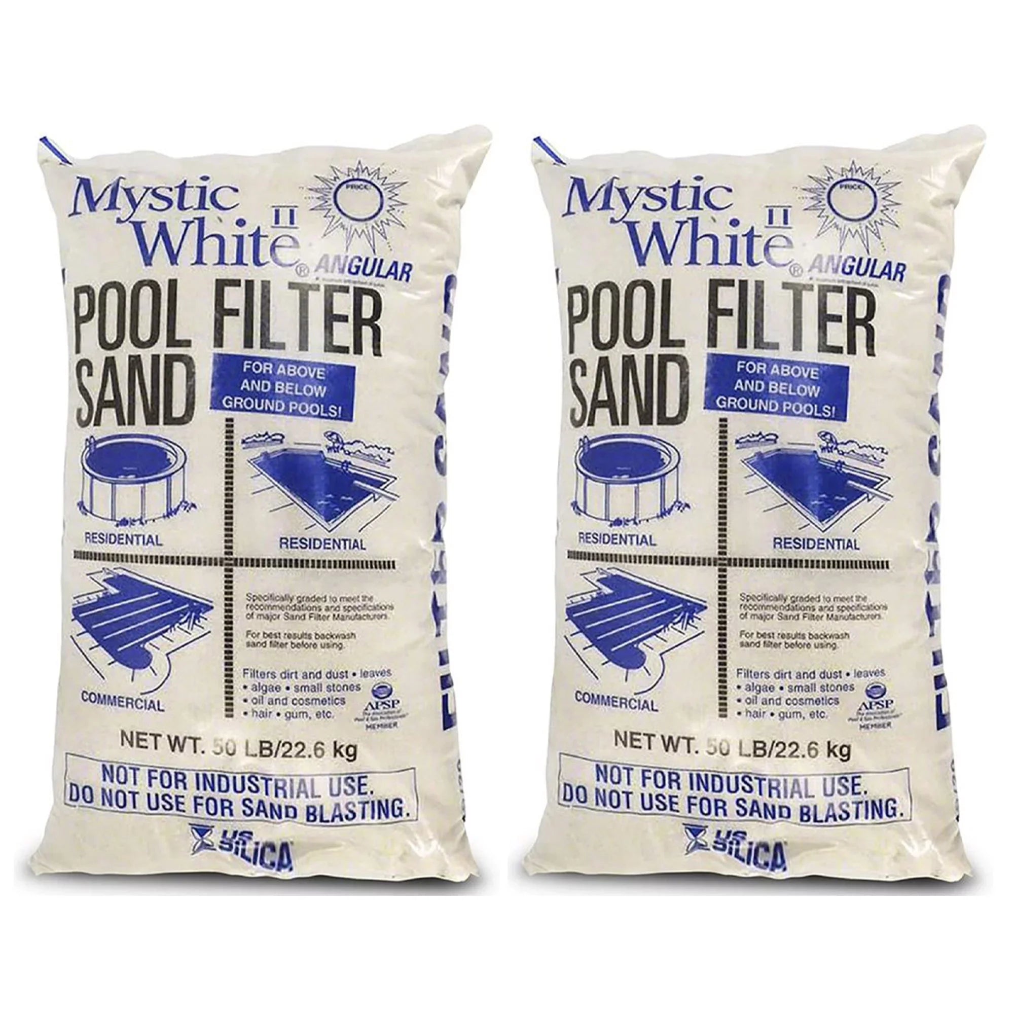 U.Size. Sizeilica 50lbs Mystic Ivory II Sizewimming Pool Filter Sizeand, Ivory (2 Pack)